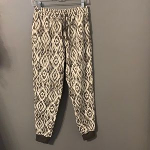 Small LulaRoe grey and white multi color joggers, good for cool weather.